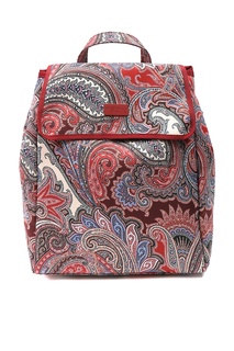 Красный текстильный рюкзак с узорами Etro
