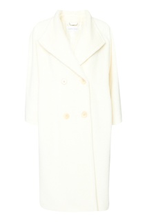 Белое пальто из шерсти Alberta Ferretti