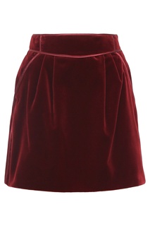 Бордовая юбка из бархата Alberta Ferretti