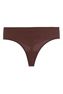 Высокие коричневые стринги с плетением Marlies Dekkers
