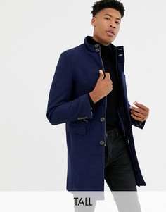 Премиум-пальто с высоким воротником из ткани с добавлением шерсти Harry Brown Tall