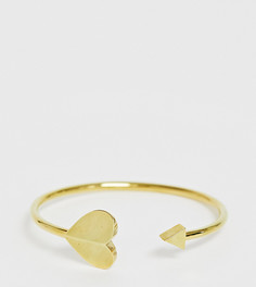 Золотистый браслет-манжета с отделкой в виде сердца Kate Spade