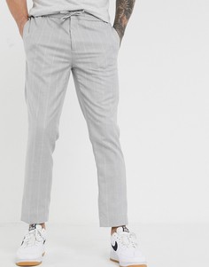 Светло-серые узкие брюки в клетку Burton Menswear