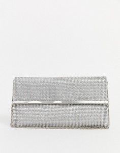 Серебристый клатч со стразами Forever New