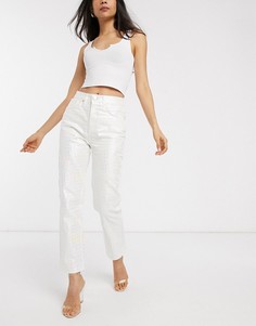 Прямые джинсы с переливающимся эффектом крокодиловой кожи ASOS DESIGN