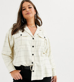 Рубашка в клетку с длинными рукавами и двумя карманами ASOS DESIGN Curve
