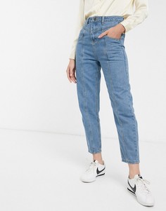 Джинсы в винтажном стиле 80-х цвета индиго с завышенной талией и строчками FAE