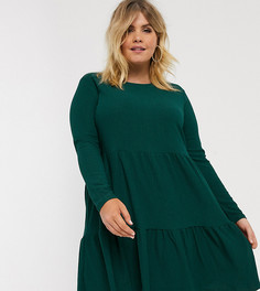 Зеленое платье с длинными рукавами New Look Curve