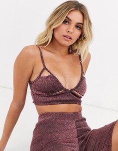Блестящий бралетт с вырезами ASOS DESIGN