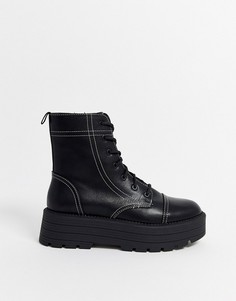 Походные ботинки на плоской платформе Bershka