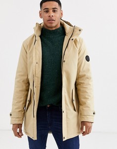Дутая парка песочного цвета со съемным капюшоном Only & Sons