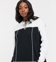 Свитшот колор блок с плоскими швами ASOS DESIGN Curve