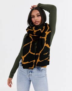 Легкий длинный шарф с жирафовым принтом ASOS DESIGN