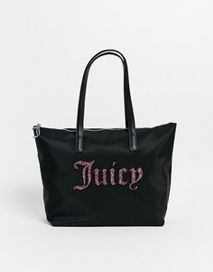 Черная сумка-тоут с логотипом Juicy Couture