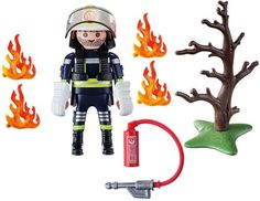 Конструктор PlayMobile Пожарник с деревом (разноцветный)