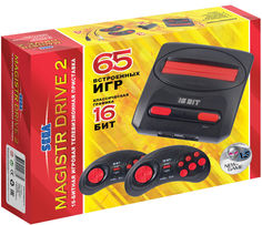 Игровая приставка Magistr Drive 2 Little + контроллер + 65 игр (черный)