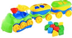 Развивающая игрушка СТРОМ Паровозик с логическими фигурами (разноцветный)