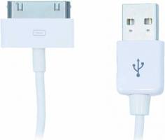 Кабель Gerffins Round Apple 30 pin - USB (белый)