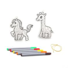 Набор для творчества BONDIBON Елочные украшения - жираф, лошадка (разноцветный)