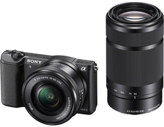 Фотоаппарат со сменной оптикой Sony Alpha A5100 Double Kit 16-50 PZ + 55-210 (черный)