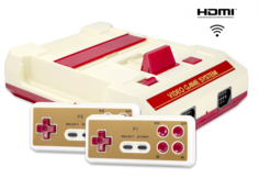 Портативная игровая консоль Sega Retro Genesis 8 Bit HD + 300 игр + 2 проводных джойстика + HDMI кабель (бежевый)