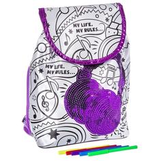 Набор для творчества BONDIBON Рюкзак для раскрашивания с пайетками (разноцветный)