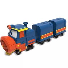 Игрушка Robot Trains Паровозик с двумя вагонами Виктор (синий)