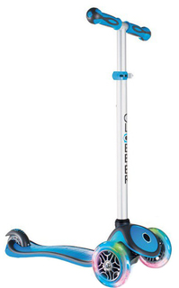 Самокат Globber Primo Plus Lights (голубой)