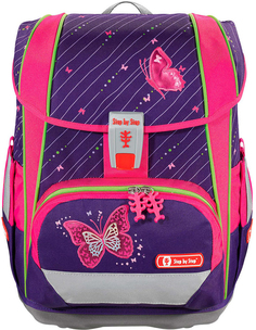 Ранец Step By Step Light 2 Shiny Butterfly 4 предмета (розово-фиолетовый)