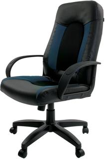 Кресло руководителя BRABIX Strike EX-525 (серый, черно-синий)