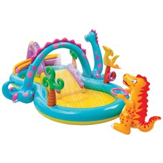 Игровой центр Intex бассейн Dinoland с горкой (разноцветный)