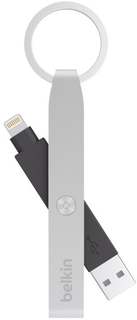 Кабель-брелок Belkin Apple 8pin-USB 2.4A 75мм (серебристый)