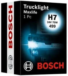 Лампа автомобильная Bosch H7 24V- 70W (PX26d) (вибростойкая+увелич.срок службы) Trucklight Maxlife