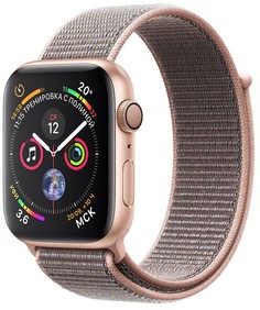 Умные часы Apple Watch Series 4, 40 мм, корпус из золотистого алюминия, спортивный браслет цвета «розовый песок» (золотистый)