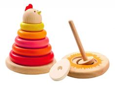 Развивающая игрушка DJECO Пирамидка курочка (разноцветный)