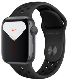 Умные часы Apple Watch Nike Series 5, 40 мм, корпус из алюминия цвета «серый космос», спортивный ремешок Nike цвета антрацитовый/черный (серый космос)