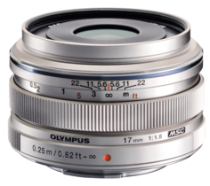 Объектив Olympus M.Zuiko Digital 17mm 1:1.8 / EW-M1718 (серебристый)