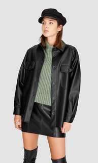 Куртка-рубашка из искусственной кожи Stradivarius