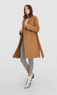 Пальто из сукна с поясом Stradivarius