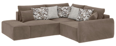 Модульный диван Портленд вариант №1 Soft темно-бежевый (Вел-флок, правый) Home Me