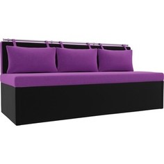Кухонный диван Мебелико Метро микровельвет фиолетово-черный