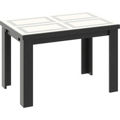 Стол обеденный ТриЯ Норман Тип 1 черный/стекло бежевое с рисунком Triya