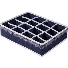 Короб Handy Home органайзер Кружево 16 секций, Д350 Ш270 В90, индиговый