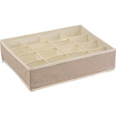 Короб Handy Home органайзер Лен 16 секций, Д350 Ш270 В90, песочный