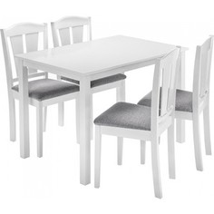 Обеденная группа Woodville Mali (стол и 4 стула) white/grey