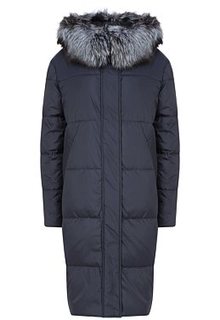 Утепленное пальто с отделкой мехом чернобурки LE Monique