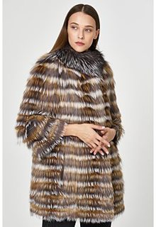 Облегченная комбинированная шуба из меха лисы Virtuale Fur Collection