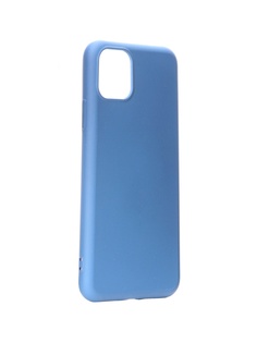Чехол DF для APPLE iPhone 11 Pro Max с микрофиброй Silicone Blue iOriginal-03