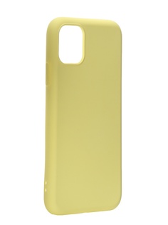 Чехол DF для APPLE iPhone 11 с микрофиброй Silicone Yellow iOriginal-01