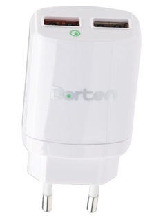 Зарядное устройство Dorten Dual USB Quick Charger QC 3.0 White DN204300